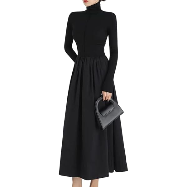 Amazon.co.jp: ワンピース ロングワンピース タートルネック