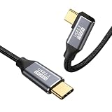 USB-C & USB-C ケーブル L字 1M Type-c ケーブル USB3.2 Gen2(10Gbps) PD対応 100W/5A急速充電 4K/60Hz映像出力 超高耐久ナイロン MacBook Pro/Air、IdeaPad、Surface、Galaxy、Pixel、AQUOS等タイプc機種対応