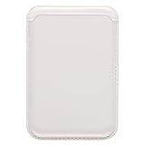 [ONLYOU] MagSafe対応 カードケース 磁力カードポケット スマホカードケース 磁気カードホルダー カード背面ポケット 簡単収納 ICカード入れ 内蔵磁石 マグネット式 PUレザー レディース メンズ(ホワイト)