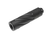 SLONG AIRSOFT 14mm逆ネジ スリムショートサプレッサー スパイラルフルート BK(ブラック)