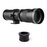 XIXIAN カメラ MF 超望遠ズームレンズ F/8.3-16 420-800mm T2 マウント、M4/3 マウント アダプターリング 1/4 スレッド交換品、 For パナソニック G9 GH5 II GX7 GX8 GX9 GX850 G90 G91 G95 G100 オリンパス E-M1 E-M5 E-M10 I II III E-PM2 E-PM1 Pen-F E-M1X 用