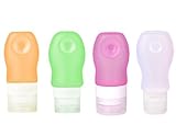 2 OZ Travel Bottles Silicone Containers Set, (Orange + Green + Purple + White ) Set of 4 by KAIMO Tr