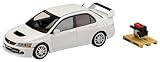 HJ64 1/64 三菱ランサーエボリューション 9 GSR エンジンディスプレイモデル付き ホワイトソリッド 完成品