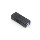 PULABO 1個のUSB3.0アダプターメス-メスコネクター高速延長コネクター黒 ニースと巧みな