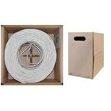 Dealsjungle CAT5E, STP, Bulk Cable, Solid, Shielded Plenum, 350MHz, 24 AWG, White, 1000 ft [並行輸入品]