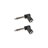 6.35mm 3.5mm 変換 プラグ L型 2個入り ステレオ標準プラグ-ミニプラグ 変換アダプタ 3.5mm(メス) 6.35mm(オス) ヘッドホン アンプ オーディオケーブル ミニ 変換 プラグ ギター/エレキギター/電子ピアノ/キーボード/イヤホンなど対応用 コネクタ (2個入り)