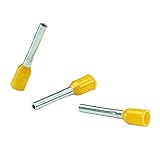 Panduit FSD73-8-D Insulated Ferrule, Single Wire DIN End Sleeve, 24 AWG Wire Size, Yellow, 0.07" Max