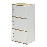 GRANZ 3段ラック扉3枚タイプ ホワイト カラーボックス 収納 HMP-25WH