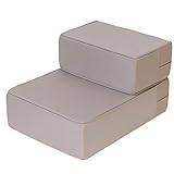 アイリスプラザ ドッグステップ 犬用階段 踏み台 2段 グレー 小型犬 高さ30cm