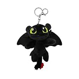 yarui リトルフライングドラゴンぬいぐるみペンダント 人形ペンダント キーホルダー ぬいぐるみ バッグ人形ギフト (ブラック)