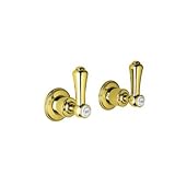 Rohl u.3772ls-ib Perrin & Rowe Georgian Era Alsace 3 / 4 "壁バルブのペアメタルレバーハンドル、Inca真鍮仕上げ