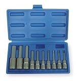 Westward 1EZJ3 Hex Bit Socket Set, SAE, 10 PC by WestWard Tools