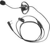 Kenwood KHS-25 D-Ring Ear Hanger with PTT and Boom Microphone by Kenwood