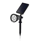 Keenstone? Solar Spotlight Wall lights Outdoor Garden-Waterproof,180°angle Adjustable,Auto-on/off Ga