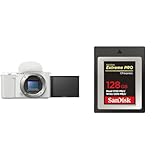 SONY(ソニー) Vlog用カメラ レンズ交換式VLOGCAM APS-C ミラーレス一眼カメラ ZV-E10 ボディ(レンズなし) ウィンドスクリーン付属 ホワイト ZV-E10 W + 【 サンディスク 正規品 】 CFexpress Type B 128GB 最大読取り速度 1700MB/秒 SanDisk Extreme PRO SDCFE-128G-GH4NN