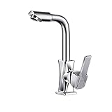 ロータリー洗面器の蛇口の流域の流域の流域のシングルホールホットと冷たい水の蛇口のステージ洗面器の完全な銅の家庭の蛇口