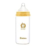 Simba Diamond Light Wide Neck Borosilicate Glass Single Feeding Bottle with Stage 1 Nipple, Beige, 6