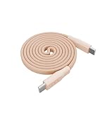 CIO フラットスパイラルケーブル CtoC 1m (Type-C/USB-C) PD 急速充電 平型 磁石 マグネット吸着 まとまる 充電ケーブル PD 240W データ転送 480Mbps (シェルピンク, 1m)