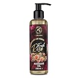 マッサージオイル ローズ - 200 ml - ローズフラワーオイル配合のボディオイル - ホホバ - アーモンド - ピーチカーネルオイル - アロマセラピーマッサージオイル - 鎮静 - リラックス - ボディケア - 美容