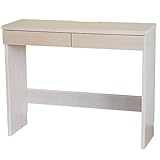 ライフスタイリングショップ 薄型木製デスク 幅90×奥行31.5cm 天然木 タモ材 オフホワイト LS-522OWH