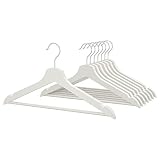 IKEA(イケア) BUMERANG/ブメラング 木製無垢材洋服ハンガー 肩部分凹み スーツ・ジャケット・キャミソール向け (2セット(16本), ホワイト)