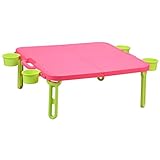 リブウェル(Livewell) 折りたたみテーブル ピクニックテーブル バタフライレジャーテーブル角型 フラワーピンク