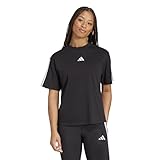 [アディダス] 半袖 Tシャツ エッセンシャルズ スリーストライプス半袖Tシャツ KVC57 レディース ブラック/ホワイト (JC5960)