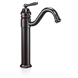 Wovier Oil Rubbed Bronze Waterfall Bathroom Sink Faucet,Single Handle Single Hole Vessel Lavatory Fa