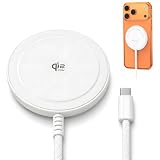 ワイヤレス充電器 25W Qi2認証 MagSafe対応 急速充電 マグネット式 USB-C一体型編み込みケーブル 最大25W iPhone 17/16シリーズ対応 Android Qi2対応機種対応 (ホワイト, 2M)