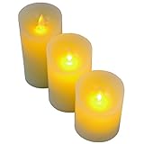 TPOS　LEDキャンドルライト　揺れる炎　リモコンとタイマー付き　３個セット　