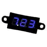 Fenteer ミニデジタル電圧計　DC 3.5-30V　全3色　LED　ディスプレイ - 青