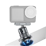 NEEWER カメラマウント マグネット式 カメラアダプター コンパチブル Osmo 360 / Action 5 Pro/4/3 360°クイックリリースボールヘッドアダプターマウント ポータブル 1/4"ネジ付き 磁気アクションカメラマウント POVショット/カメラケージ/自撮り棒/三脚用 AC013 ダークグレー