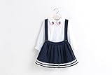 Mayababy 子供服 女の子 ワンピース キッズワンピース 可愛い 子供シャツ ２点セット オーバーオール サロペット 子供ブラウス フレアワンピース 結婚式 発表会 入園式 入学式 卒園式 卒業