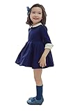 (グリーンソーダ) GreenSoda 女の子 ワンピース フォーマル 卒園 入園 発表会 結婚式 誕生 会 紺 (150)