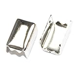 【アクセサリーパーツ・金具】ツメ付ひも留めゴム留め金具・Mサイズ 銀色シルバーカラー 10コ入り NO.3