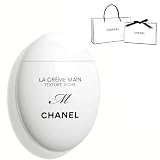 [セット品/イニシャル刻印済] CHANEL シャネル ハンドクリーム ギフト ギフトセット 女性 プレゼント イニシャル イニシャル刻印 ラ クレーム マン 50ml リッシュ コスメ ハンドケア 保湿 LA CRÈME MAIN リッチ RICHE スカーフ付き ラッピング済み (イニシャル:M)