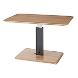 傷に強いメラミン天板の昇降式テーブル ライトブラウン