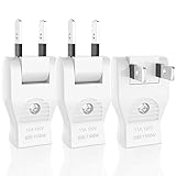 ムービープラグ HITRENDS コンセント 180°回転 電源プラグ ムービープラグ コンセントプラグ 【3個入り】 プラグスーツ 差込みプラグ コンセント 向き コンセント アダプター 15A 30mm 配線 コンセント 180°回転プラグ 1500Wまで スナップキャップ(ホワイト)