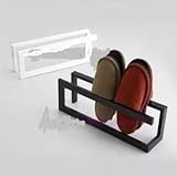 【ノーブランド品】すっきり収納 スリッパラック スリッパ 収納 架け インテリア にも　ブラック/ホワイト (ブラック)