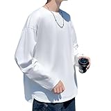 [Culeevp] 長袖 tシャツメンズ 大きいサイズ 無地 厚手 ラウンドカット 肌着 ロングtシャツ 秋冬服 白2XL