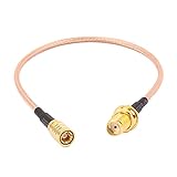 uxcell SMB-TK-SMA-KYケーブル 同軸ケーブルピッグテール SMB-TKメス-SMA-KYメス RG316 20cmの長さ