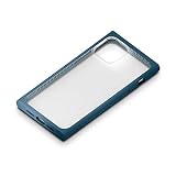 Premium Style iPhone 12 mini用 ガラスタフケース スクエアタイプ ネイビー PG-20FGT08NV