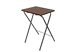 折りたたみミニテーブル/サイドテーブル 【ハイタイプ】 ウォールナット(WAL) 幅48cm×高さ70cm スチール脚 木目調 【完成品】