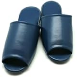 [ZAHADA] ビニールスリッパ PVCスリッパ レザー調 前開きタイプ 厚底 Lサイズ 26.5cm 業務用 来客用 民泊用 抗菌 ルームシューズ オフィス 会社用