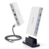 LENTION 4K@60Hz 9 in 1 縦置き USB C ドッキングステーション CB-D53s HDMI USB3.0 ギガビットイーサネット 有線LAN PD対応 最大100W 3.5mmミニジャック typec タイプc ハブDock MacBook Pro Air、iPad Pro Air、Surface Pro Goなど対応 (シルバー)