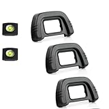JHMei DK-21 互換 アイカップ ニコン D750 D610 D600 D7000 D90 D80 D200 用, 接眼レンズ 3個 ＆ 水準器付きホットシューカバー 2個 セット, 遮光 ほこり防止 キズ防止 - ブラック