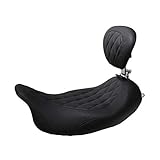 Mustang 79725 ワイドトリッパーソロオートバイシート ドライバー背もたれとダイヤモンドステッチ付き ハーレーダビッドソン 2008-19用 ブラック