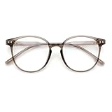 [FEISEDY] ブルーライトカットメガネ 伊達メガネ 大きいサイズ フレーム スマートグラス 丸メガネ 紫外線カット メガネ ラウンド ボストン型 小顔効果 13g 軽量 ファション メンズ レディーズ 男女兼用 B1207