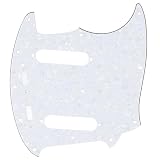 Musiclily Pro 12穴 ムスタングスタイルピックガード Fender American Mustang エレキギター用、ホワイトパール4P
