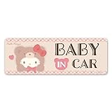 ハローキティ 着ぐるみクマ 車マグネットステッカー スリム型【BABY IN CAR】ベビーインカー